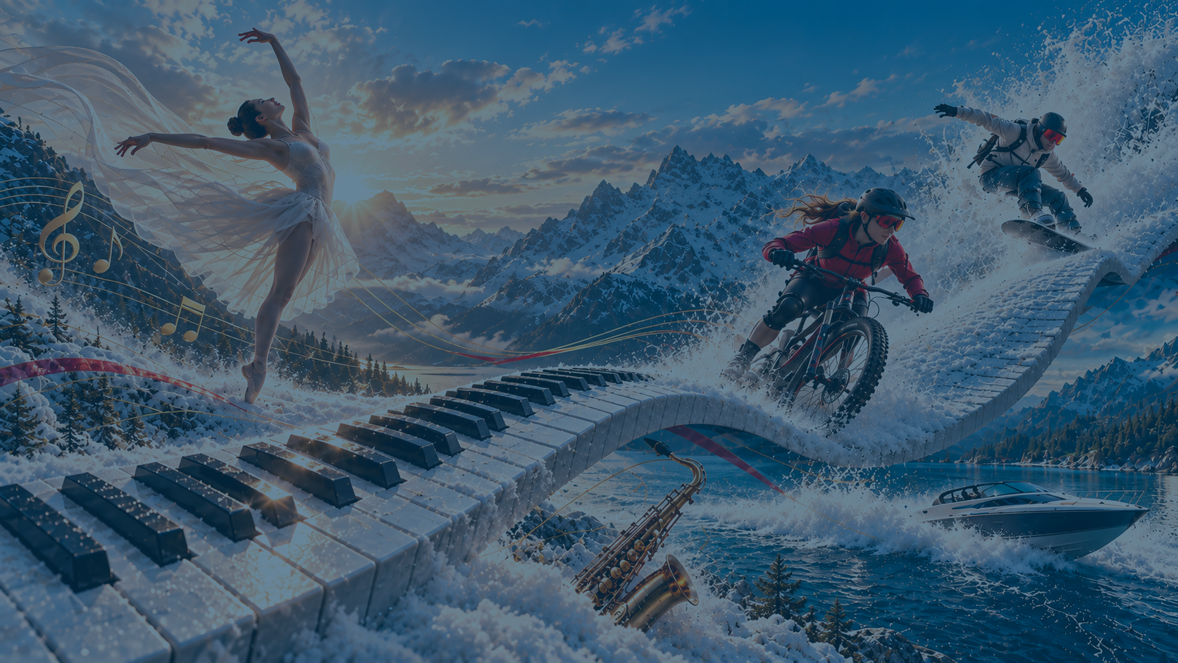 Music, dance and sport among mountains and lake